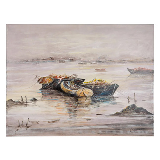 Imagen de Cuadro Pintura Botes en Lienzo 3,5 x 120 x 90 cm
