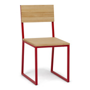 Silla Desmontable Oxford Industrial ECO Rojo de Pino Natural Marca Box Furniture